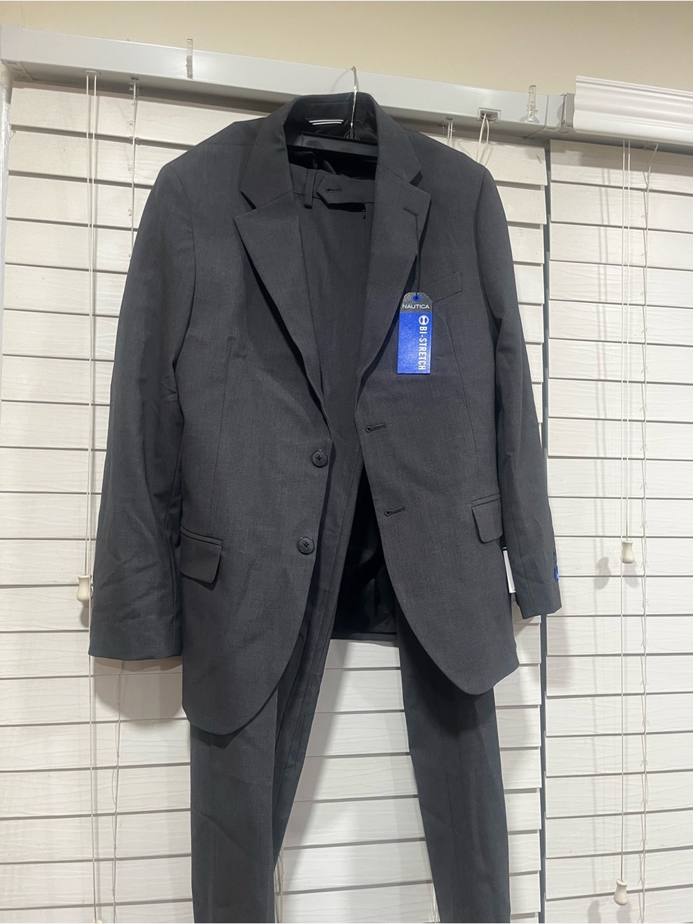 Nautica Men's Dark Gray Two-Button Suit